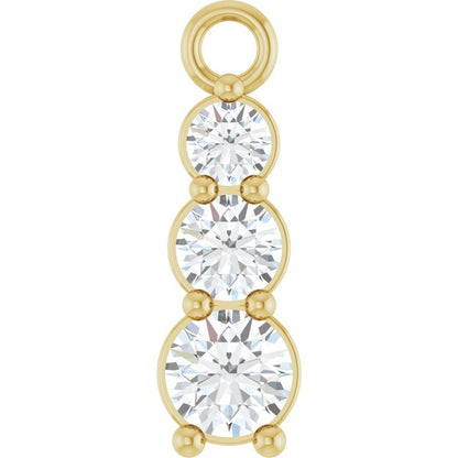 Round Natural Diamond 1/5 CTW Natural Diamond Graduted Bar Dangle