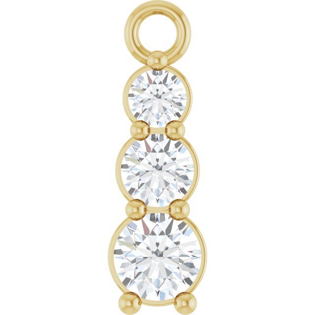 Round Lab-Grown Diamond 1/6 CTW Lab-Grown Diamond Graduated Bar Dangle