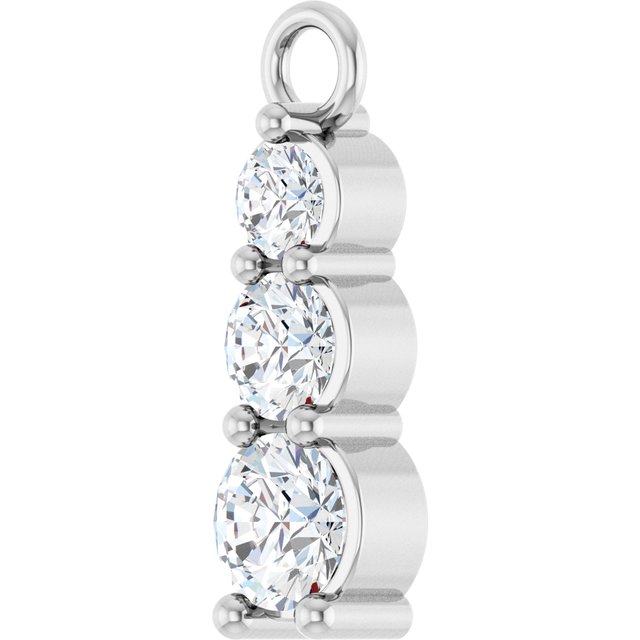Round Natural Diamond 1/5 CTW Natural Diamond Graduted Bar Dangle