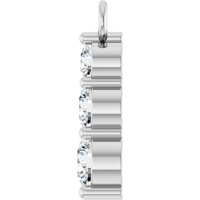 Round Natural Diamond 1/5 CTW Natural Diamond Graduted Bar Dangle