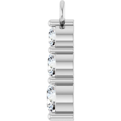 Round Natural Diamond 1/5 CTW Natural Diamond Graduted Bar Dangle