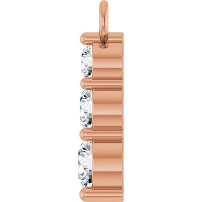 Round Natural Diamond 1/5 CTW Natural Diamond Graduted Bar Dangle