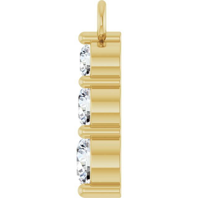 Round Natural Diamond 1/5 CTW Natural Diamond Graduted Bar Dangle