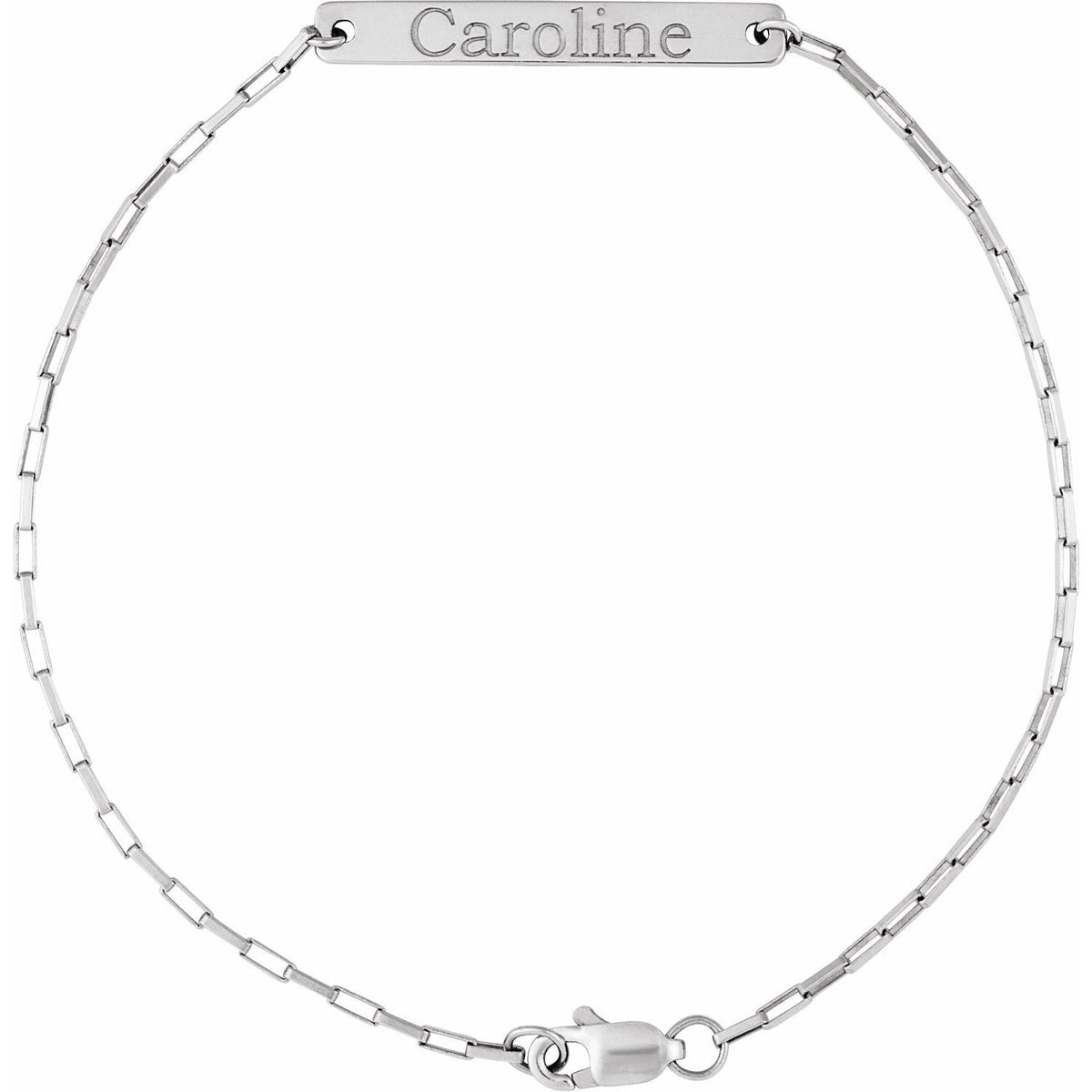 Engravable Paperclip-Style Link 7" Bracelet