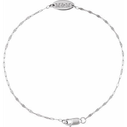 Engravable Keyhole Link 7" Bracelet