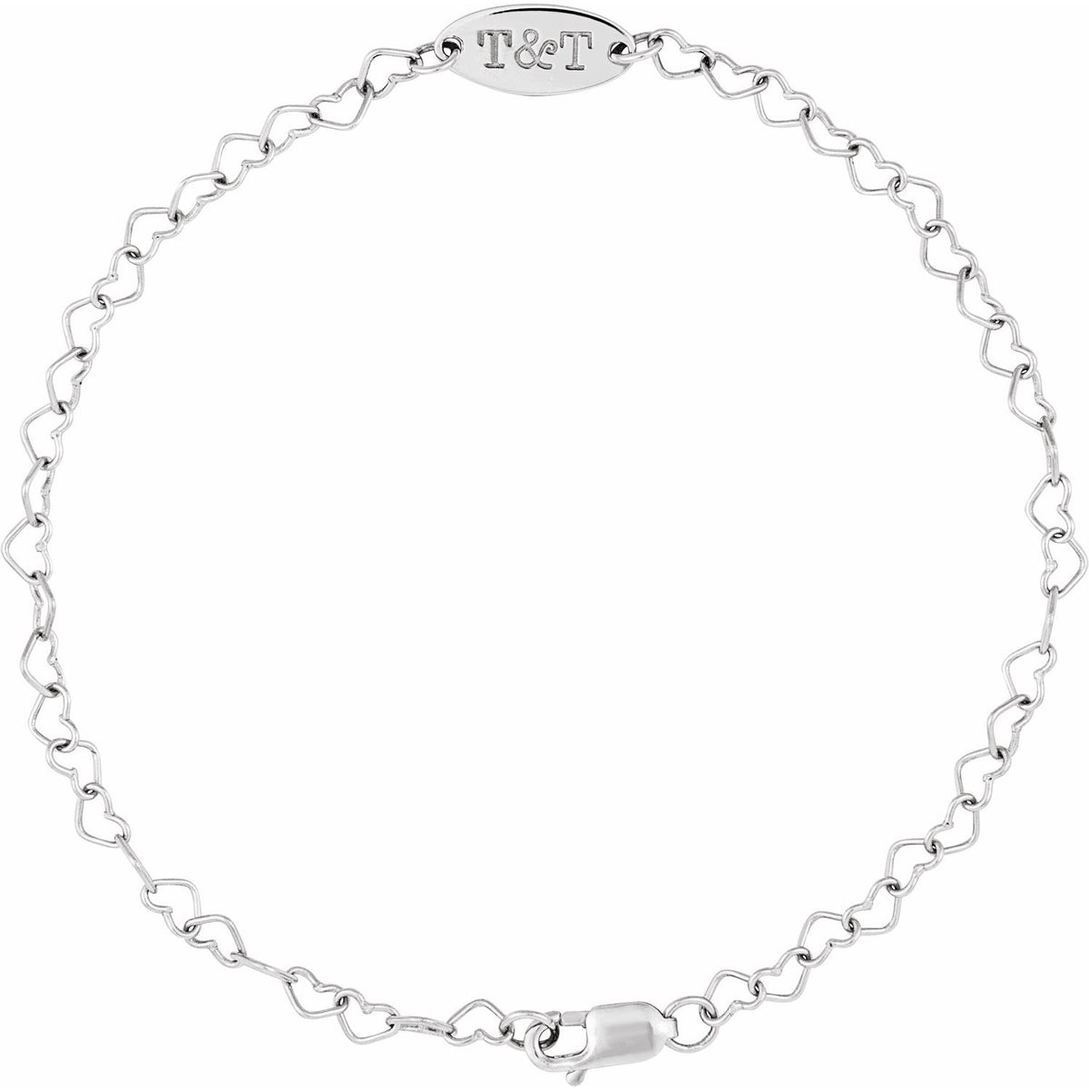 Engravable Heart Link 7" Bracelet