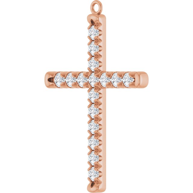 3/4 CTW Lab-Grown Diamond French-Set Cross Dangle