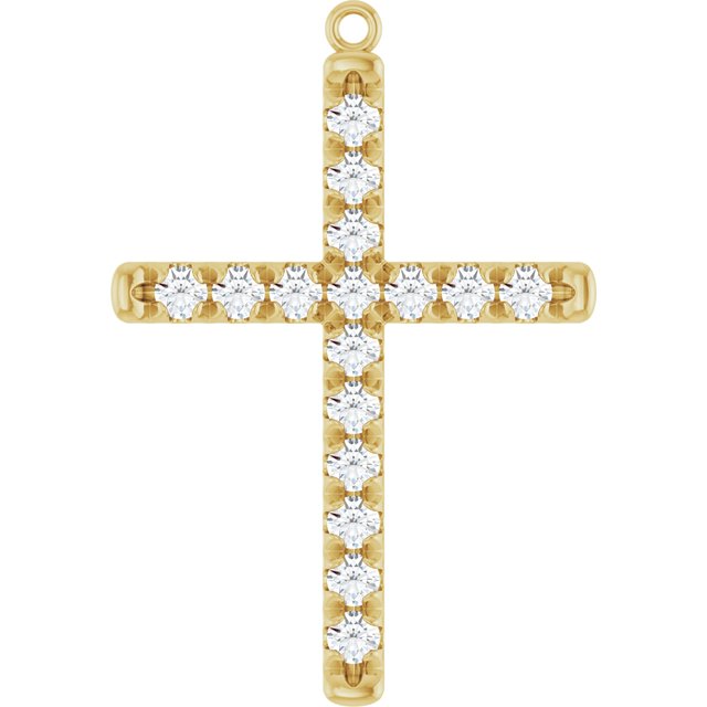 3/4 CTW Lab-Grown Diamond French-Set Cross Dangle