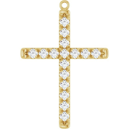 3/4 CTW Lab-Grown Diamond French-Set Cross Dangle
