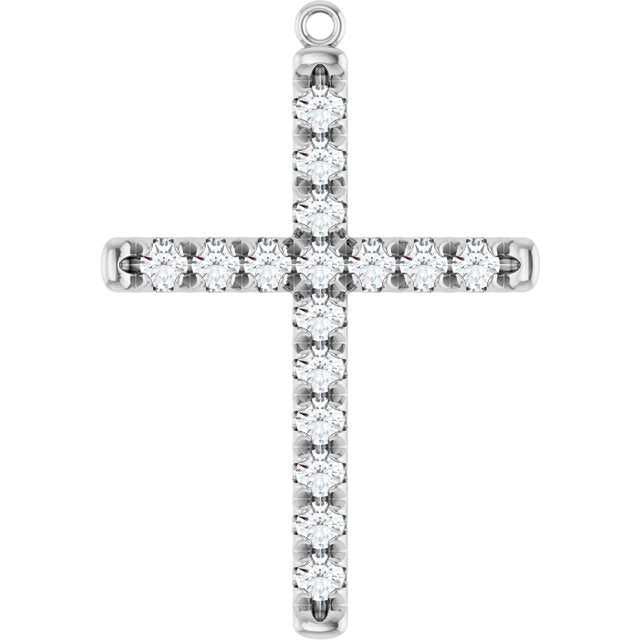 1 CTW Lab-Grown Diamond French-Set Cross Dangle