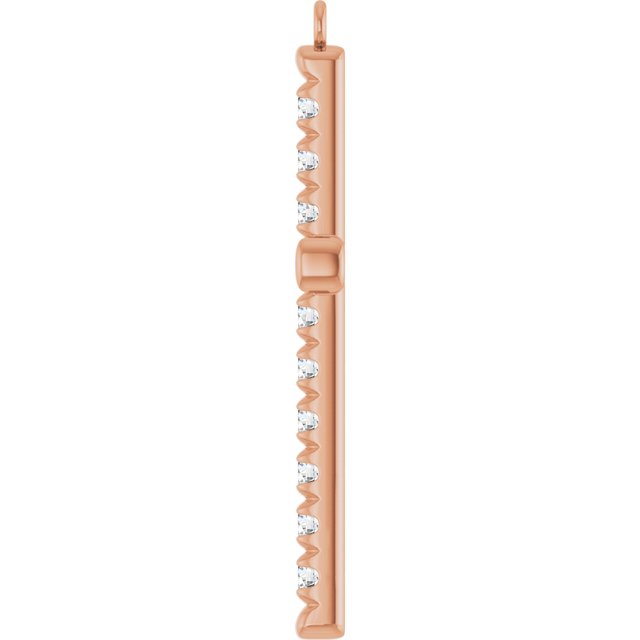 3/4 CTW Natural Diamond French-Set Cross Dangle, 22 mm x 32.1 mm