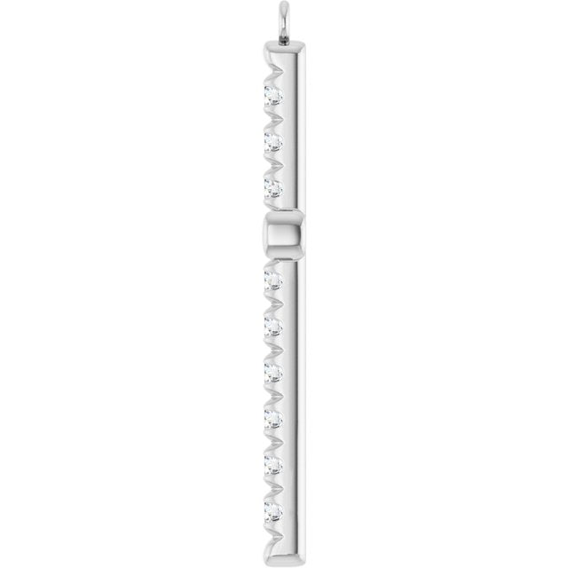 1 CTW Lab-Grown Diamond French-Set Cross Dangle