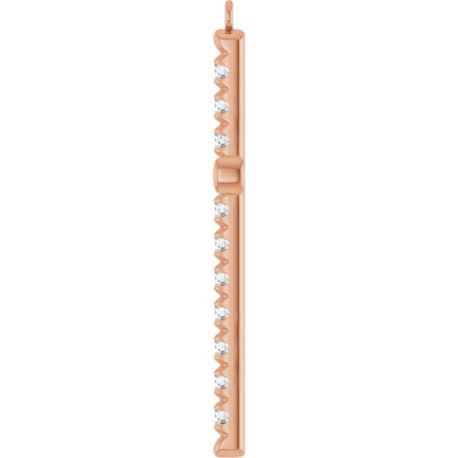 1 CTW Lab-Grown Diamond French-Set Cross Dangle