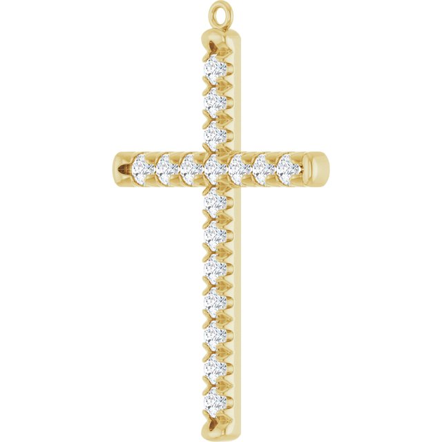1 CTW Natural Diamond French-Set Cross Dangle