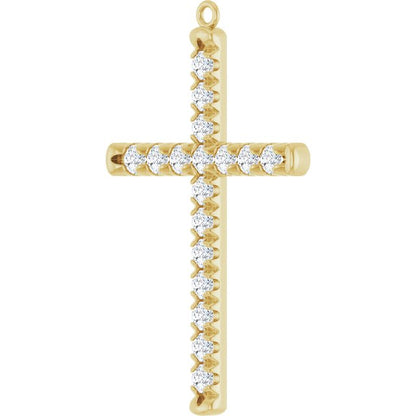 1 CTW Natural Diamond French-Set Cross Dangle