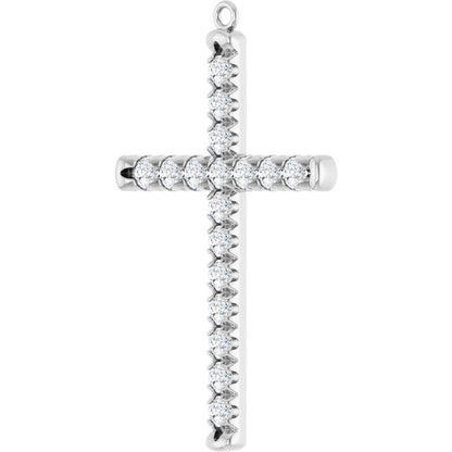 1 CTW Lab-Grown Diamond French-Set Cross Dangle