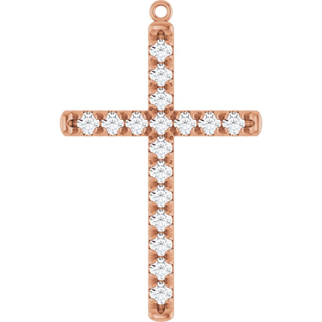 1 CTW Natural Diamond French-Set Cross Dangle