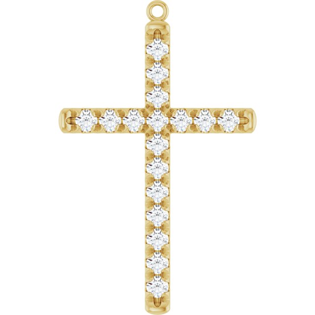 1 CTW Natural Diamond French-Set Cross Dangle