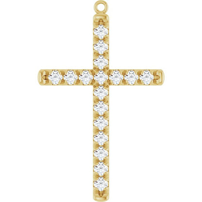 1 CTW Natural Diamond French-Set Cross Dangle