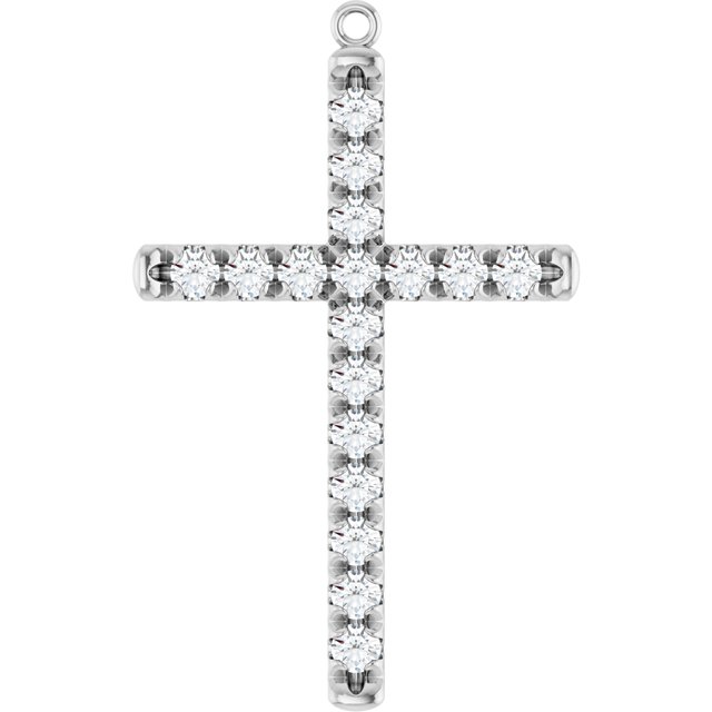 1 CTW Lab-Grown Diamond French-Set Cross Dangle