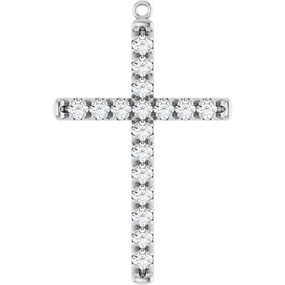 1 CTW Lab-Grown Diamond French-Set Cross Dangle