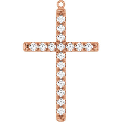 1 CTW Lab-Grown Diamond French-Set Cross Dangle