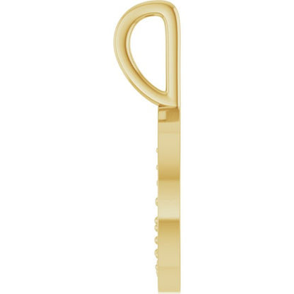 14K Yellow Gold Engravable .05 CTW Lab-Grown Diamond Crescent Moon Pendant
