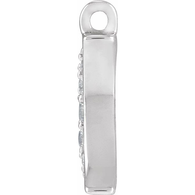 .04 CTW Natural Diamond Crescent Moon Dangle