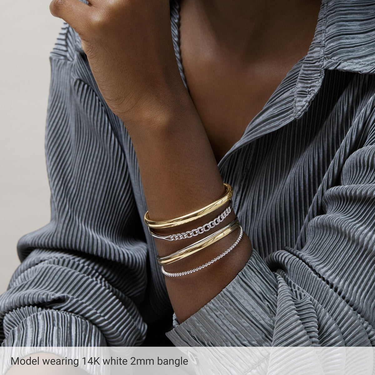 Engravable Half Round Bangle 7 1/2" Bracelet
