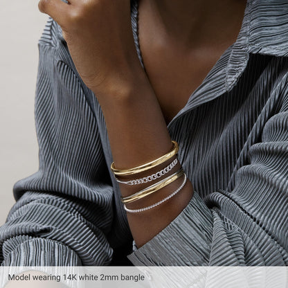 Engravable Half Round Bangle 7 1/2" Bracelet