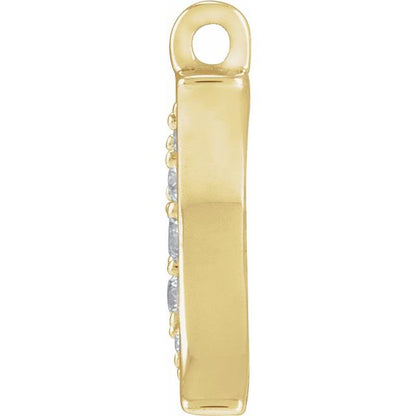 .04 CTW Natural Diamond Crescent Moon Dangle