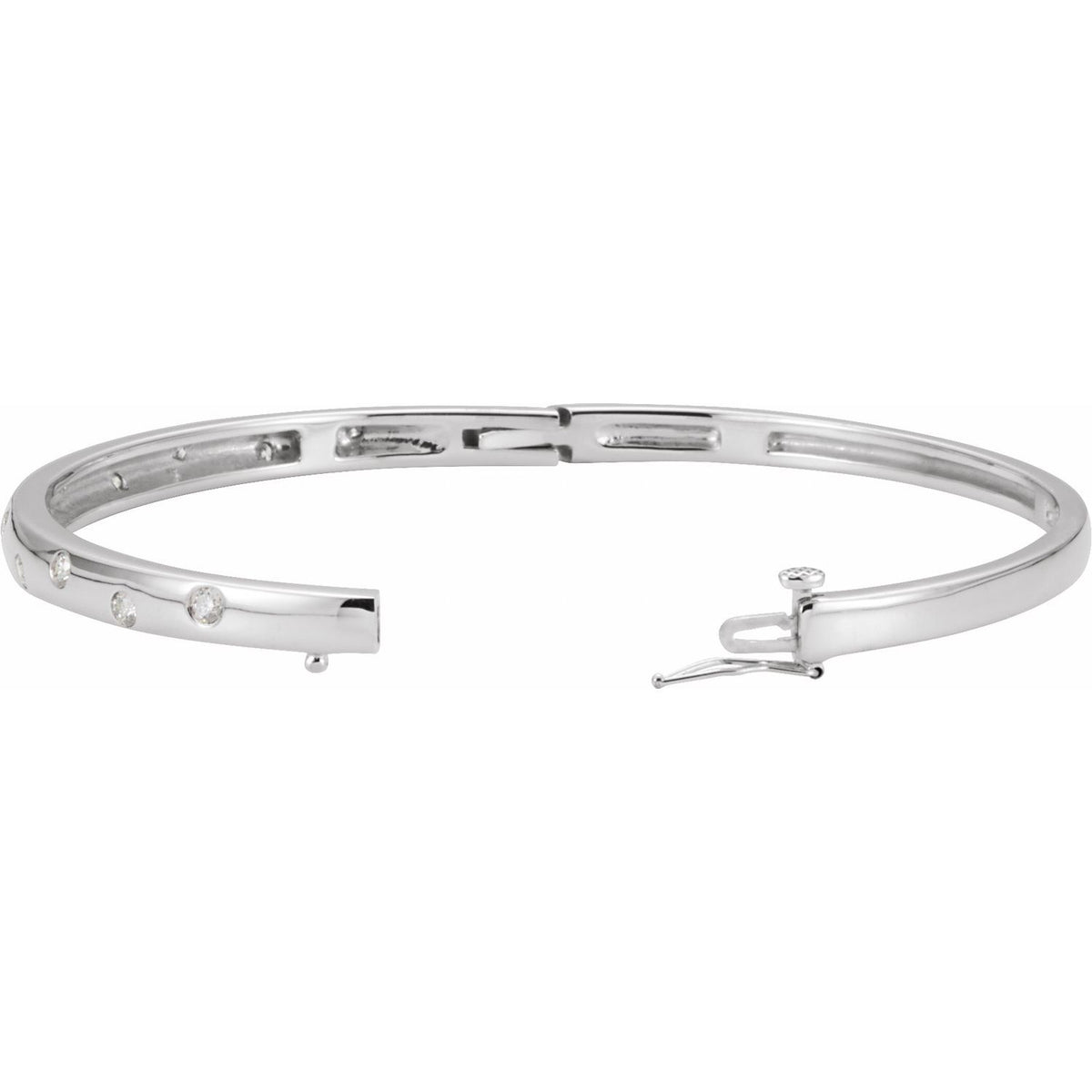 14K Yellow Gold 1/2 CTW Lab-Grown Diamond Bangle 6 3/4" Bracelet