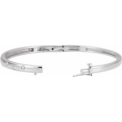14K Yellow Gold 1/2 CTW Lab-Grown Diamond Bangle 6 3/4" Bracelet