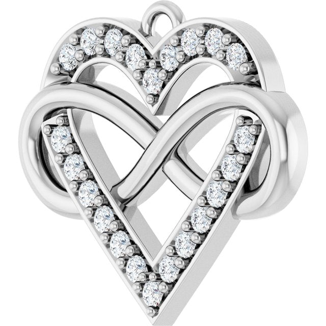 1/6 CTW Natural Diamond Infinity-Inspired Heart Dangle