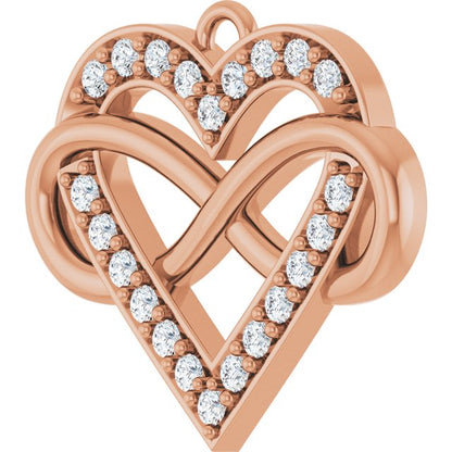 1/6 CTW Natural Diamond Infinity-Inspired Heart Dangle
