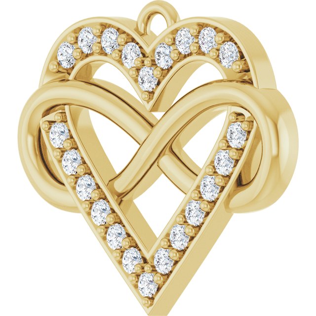 1/6 CTW Natural Diamond Infinity-Inspired Heart Dangle