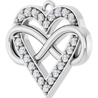 1/6 CTW Lab-Grown Diamond Infinity-Inspired Heart Dangle
