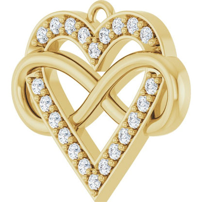 1/6 CTW Lab-Grown Diamond Infinity-Inspired Heart Dangle