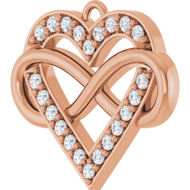 1/6 CTW Lab-Grown Diamond Infinity-Inspired Heart Dangle