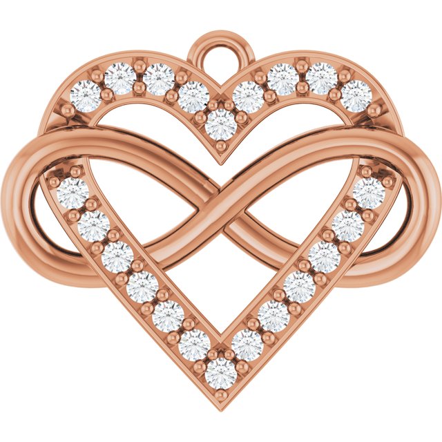 1/6 CTW Natural Diamond Infinity-Inspired Heart Dangle
