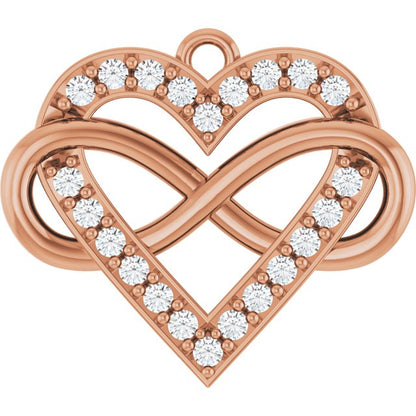 1/6 CTW Natural Diamond Infinity-Inspired Heart Dangle