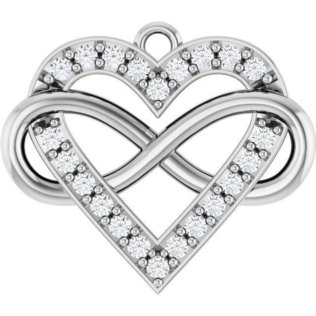 1/6 CTW Natural Diamond Infinity-Inspired Heart Dangle