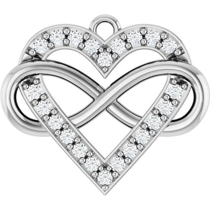 1/6 CTW Natural Diamond Infinity-Inspired Heart Dangle