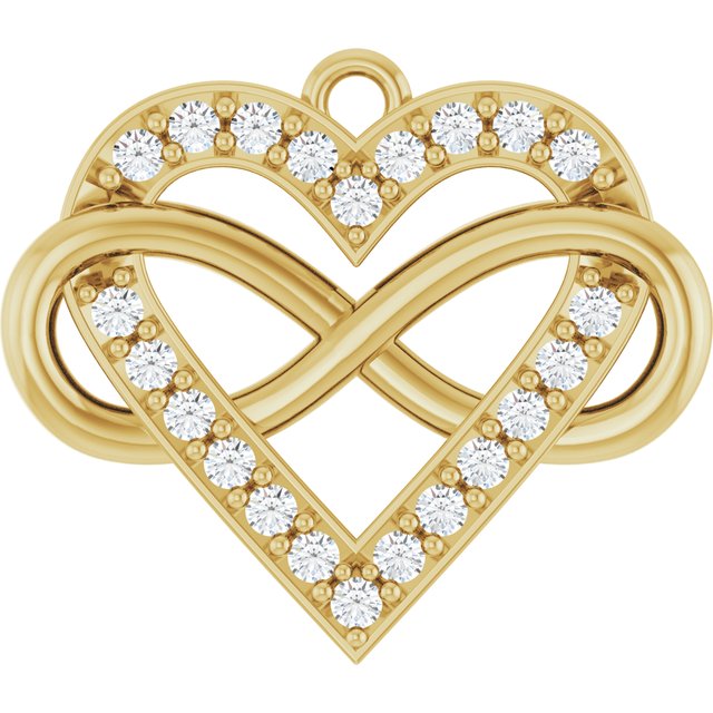 1/6 CTW Lab-Grown Diamond Infinity-Inspired Heart Dangle