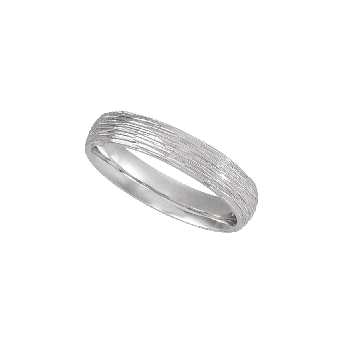 Tree Bark-Inspired Comfort-Fit Flat Band, 4 mm
