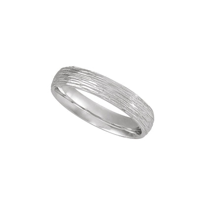 Tree Bark-Inspired Comfort-Fit Flat Band, 4 mm
