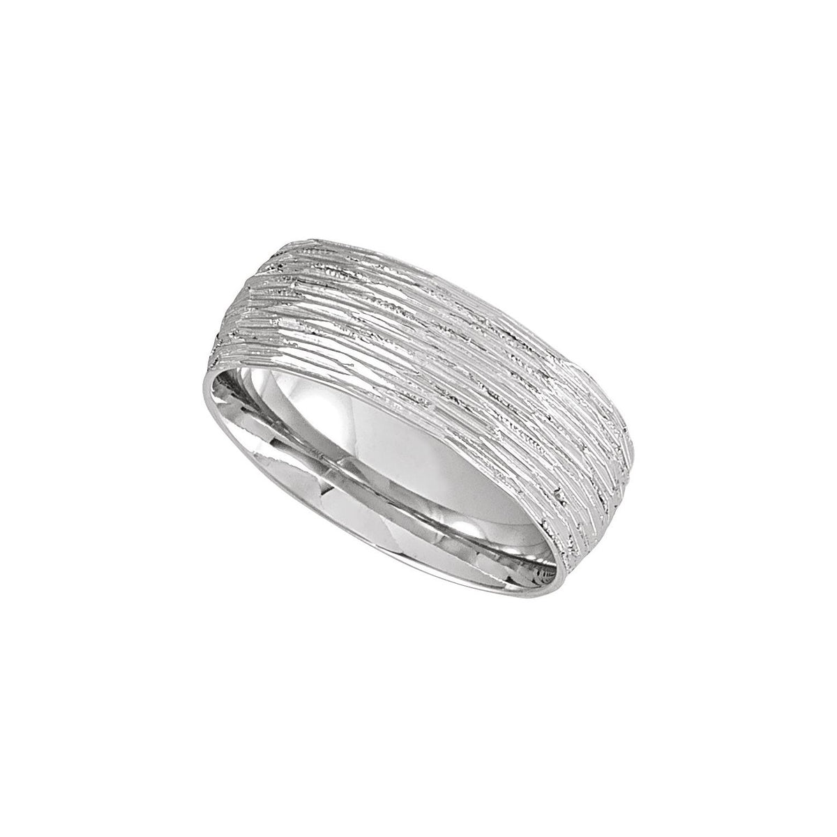 Tree Bark-Inspired Comfort-Fit Flat Band, 4 mm