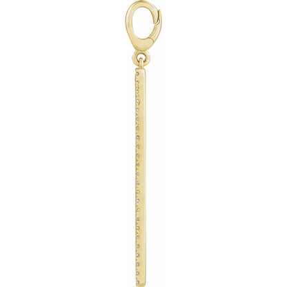 Engravable 1/4 CTW Natural Diamond Bar Charm/Pendant
