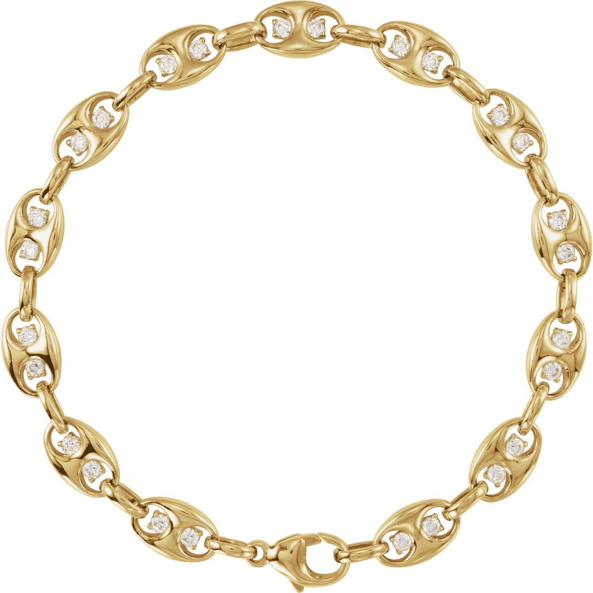 1 CTW Lab-Grown Diamond Mariner Link 7 1/2" Bracelet