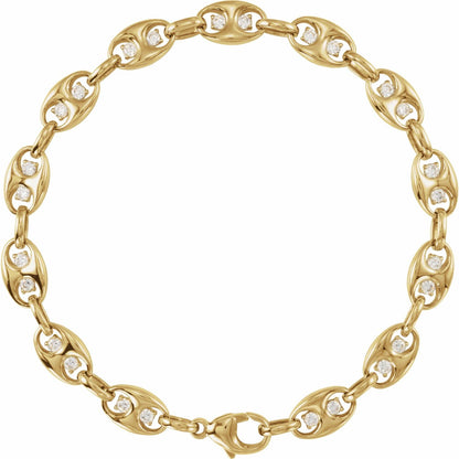 1 CTW Lab-Grown Diamond Mariner Link 7 1/2" Bracelet
